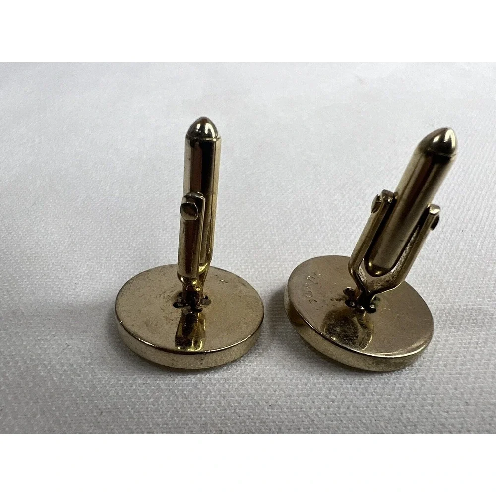 Swank Vintage Gold Tone Cross Stitch Cufflinks Mens Mad Men Formal Classic